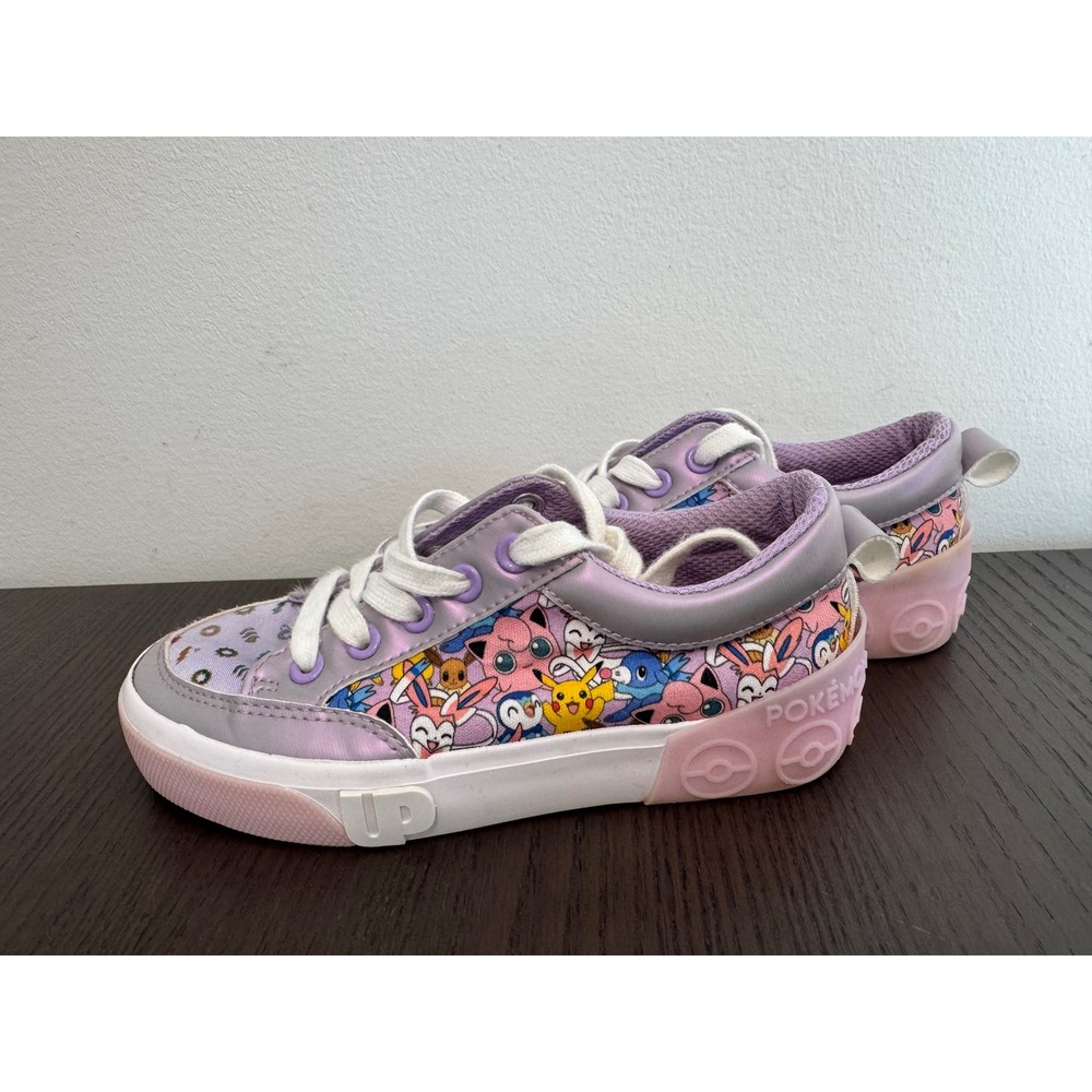 Ground Up Pokemon Low Top Sneakers Kids Size 1 Purple Pikachu girls